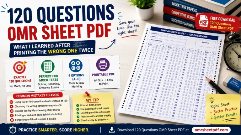 120 Questions OMR Sheet PDF 2026