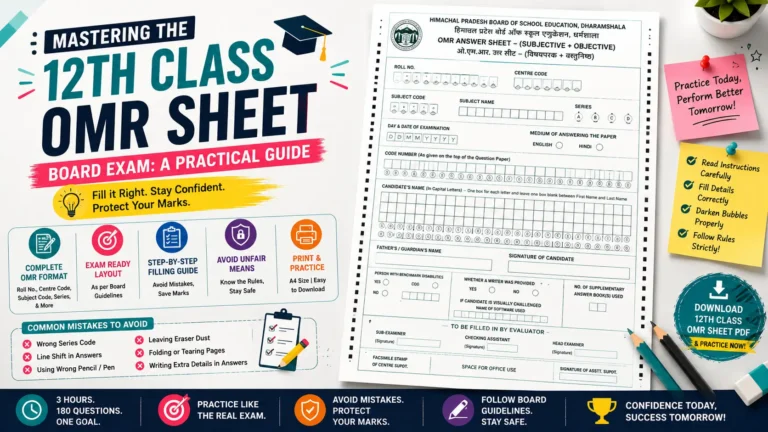 12th Class OMR Sheet