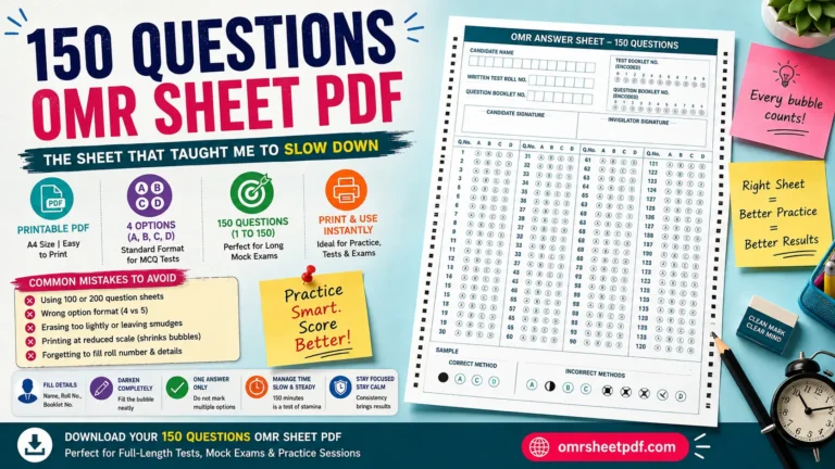 150 Questions OMR Sheet PDF