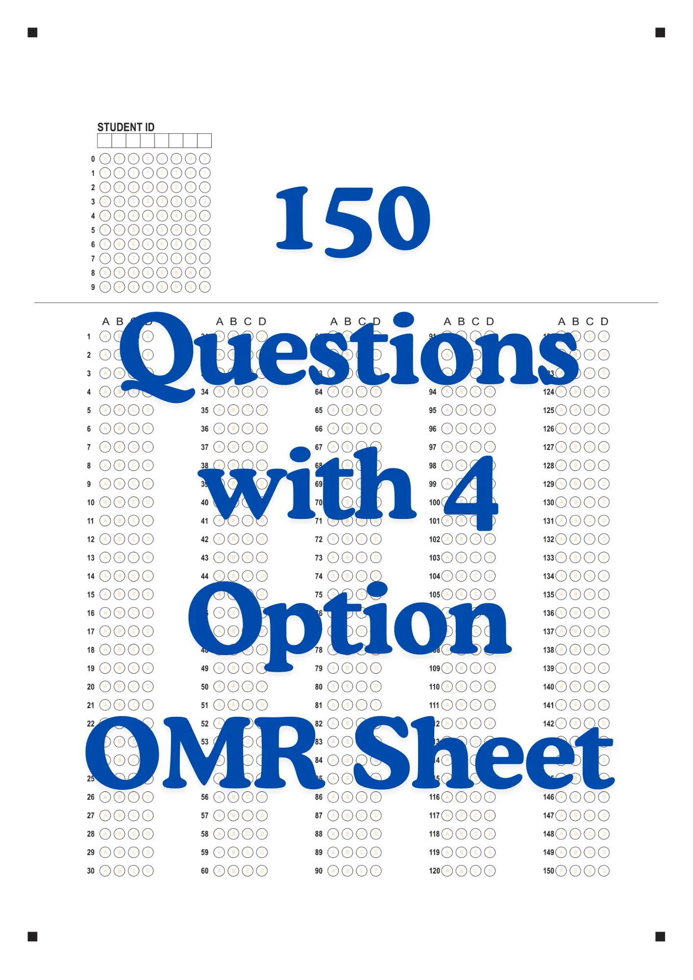 OMR Sheet PDF 150 Questions with 4 Option OMR Sheet