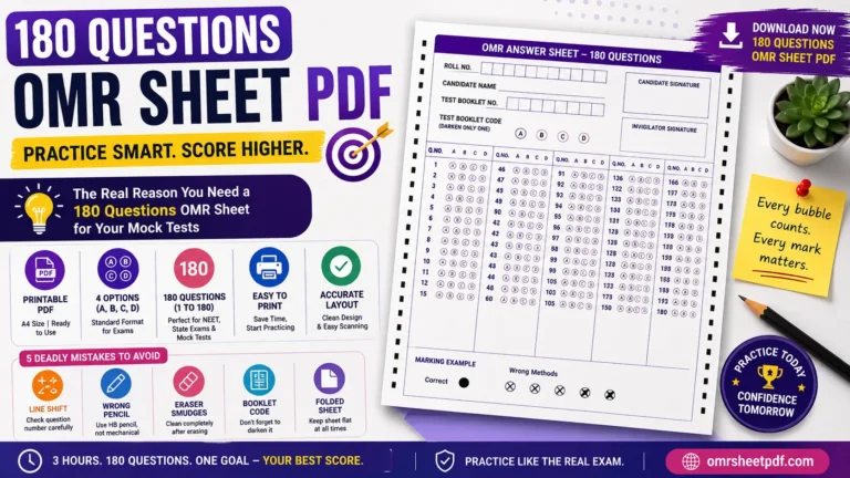 180 Questions OMR Sheet PDF