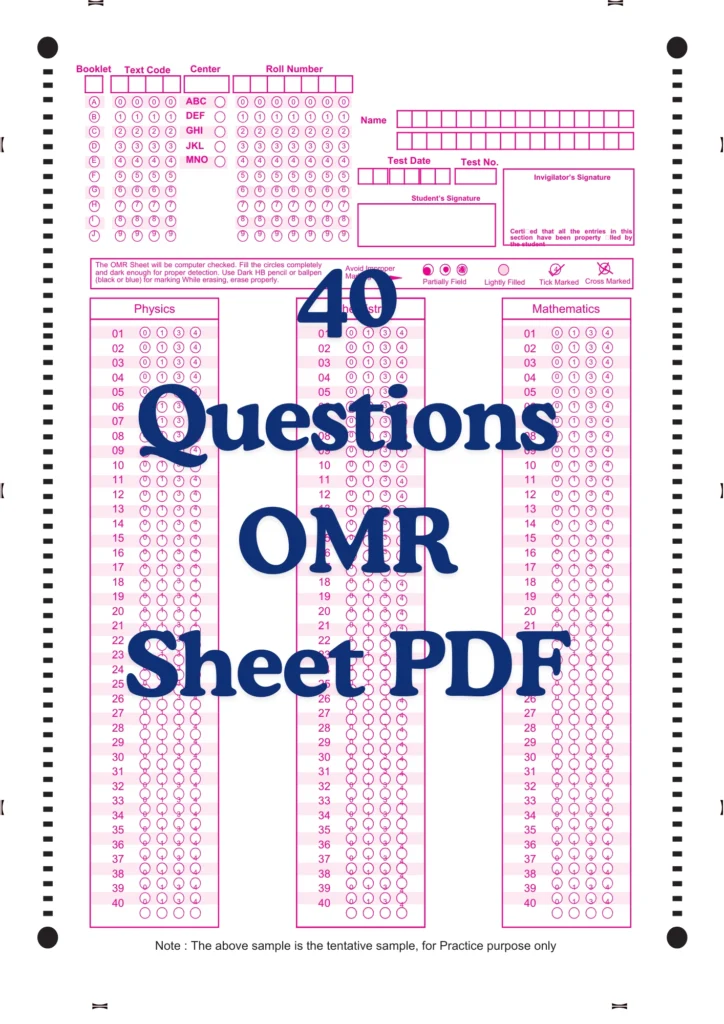 OMR Sheet PDF 40 Questions OMR Sheet PDF