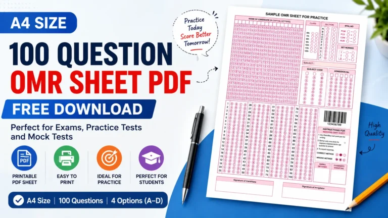 50 Question OMR Sheet PDF