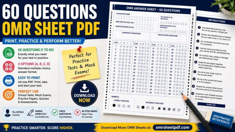 60 Questions OMR Sheet PDF 2026