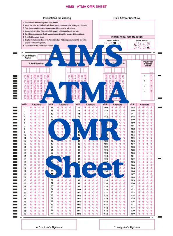 AIMS ATMA OMR Sheet: The Instruction I Ignored That Cost Me a Question AIMS ATMA OMR Sheet