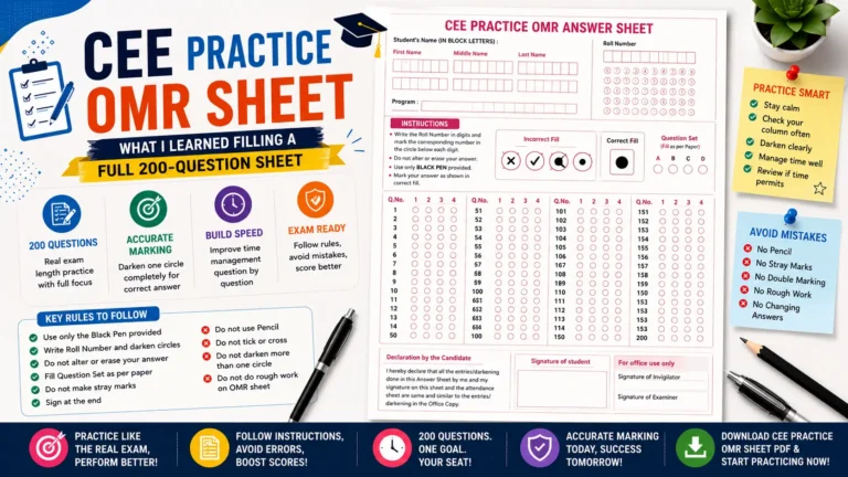 CEE Practice OMR Sheet