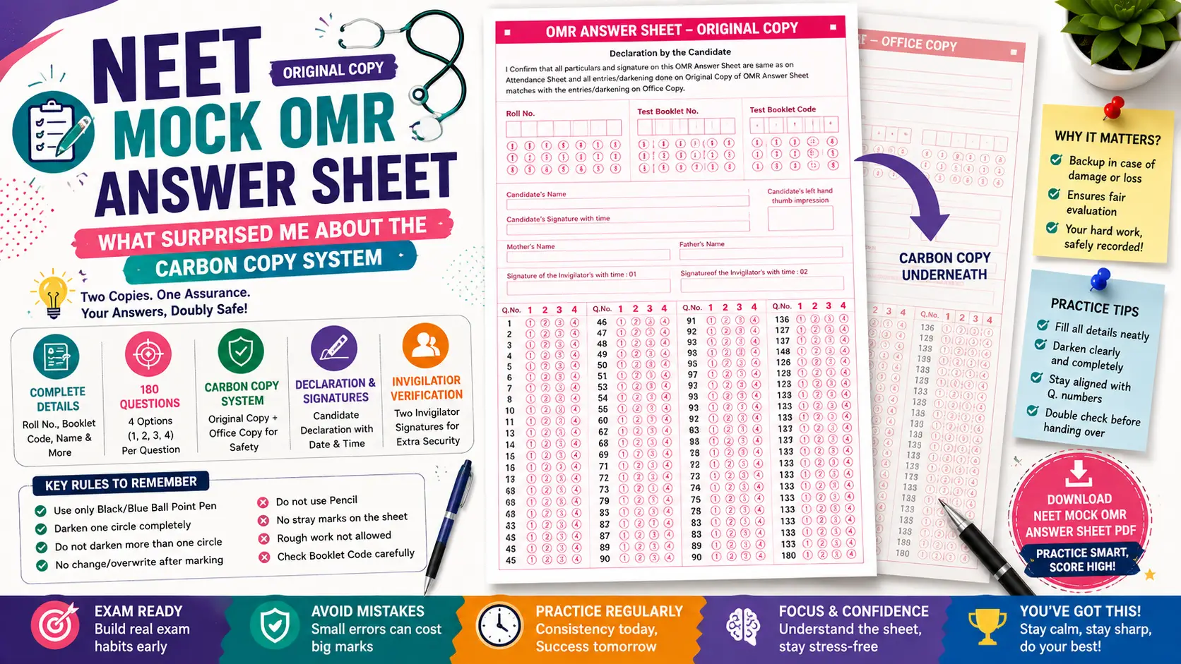 NEET Mock OMR Answer Sheet