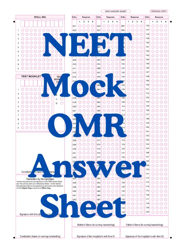 Free NEET Mock OMR Answer Sheet: What Surprised Me About the Carbon Copy System NEET Mock OMR Answer Sheet