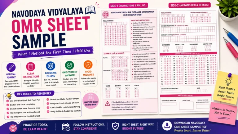 Navodaya Vidyalaya OMR Sheet
