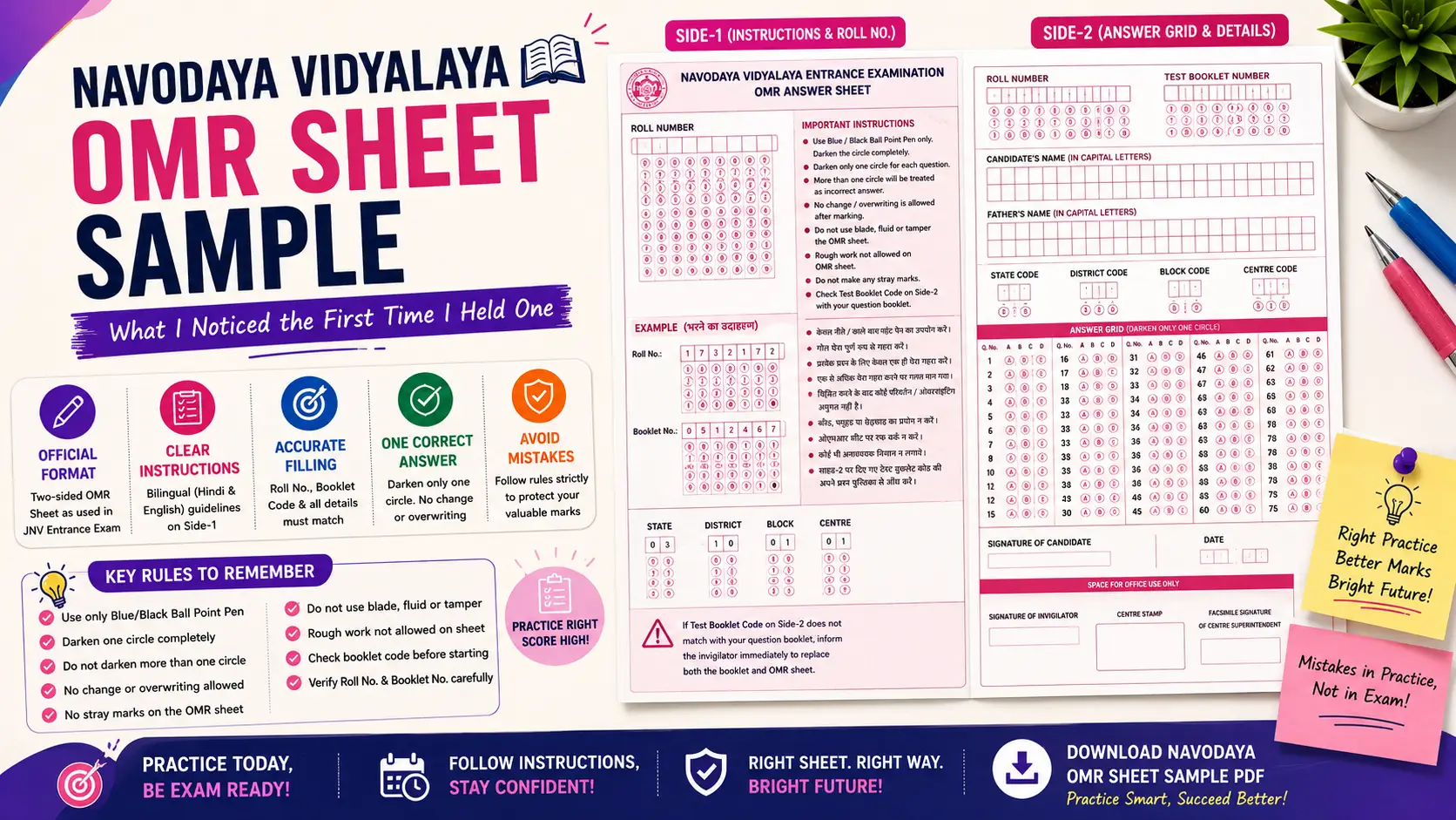 Navodaya Vidyalaya OMR Sheet