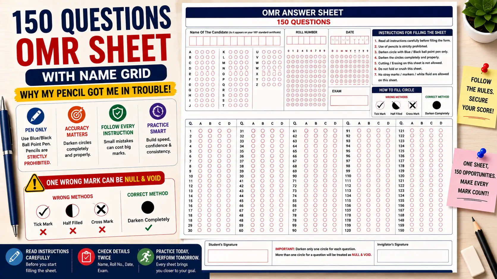 OMR Sheet Mastery_ 150 Questions