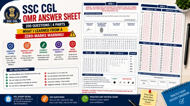SSC CGL OMR Answer Sheet
