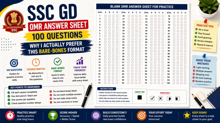 SSC GD OMR Answer Sheet