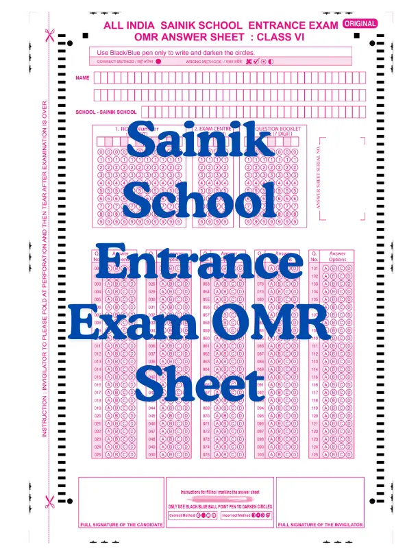 Sainik School Entrance Exam OMR Sheet: A Practical Guide to Filling It Perfectly Sainik School Entrance Exam OMR Sheet