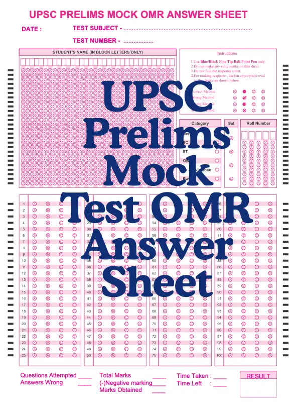 UPSC Prelims Mock Test OMR Answer Sheet: What I Learned After My Negative Marking Shock UPSC Prelims Mock Test OMR Answer Sheet